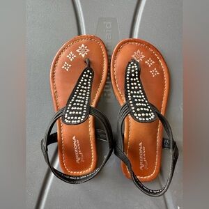Arizona Jeans Size 13 Girls Sandals Black Flats Summer Shoes